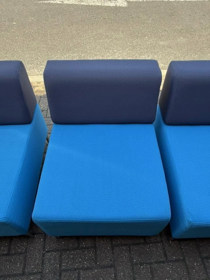 Commercial blue chairs after professional cleaning – commercial upholstery cleaning in Haverhill by Dons Cleaning Services (photo 2)
