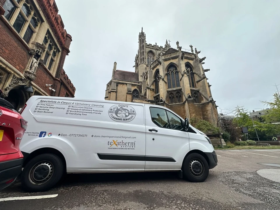 Dons Cleaning Services branded van on a job in Haverhill, Suffolk (photo 1)