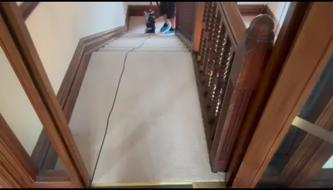 Stair carpet cleaning