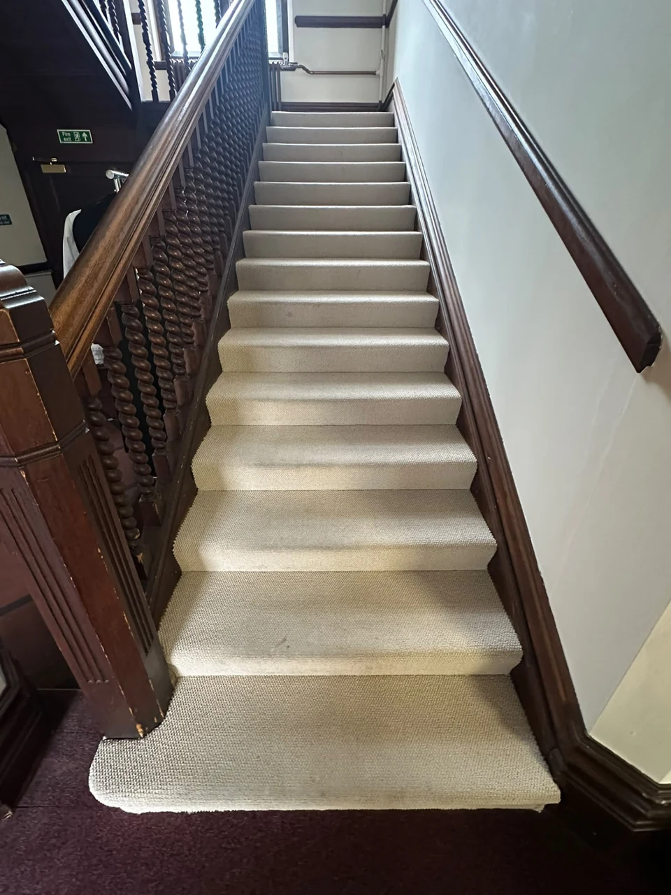 Stair carpet before cleaning – stair carpet cleaning in Haverhill by Dons Cleaning Services (photo 1)