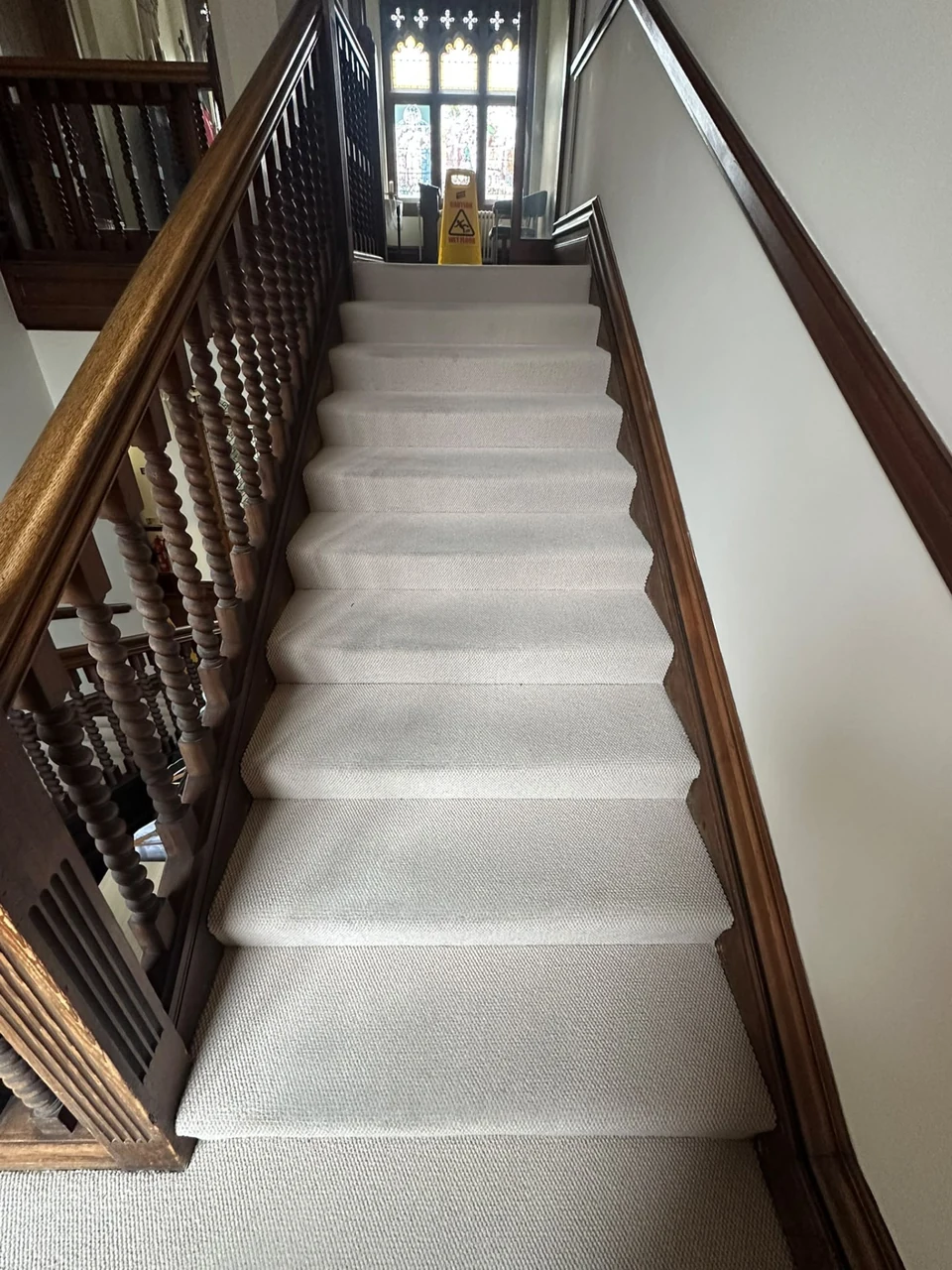 Stair carpet before cleaning – stair carpet cleaning in Haverhill by Dons Cleaning Services (photo 3)