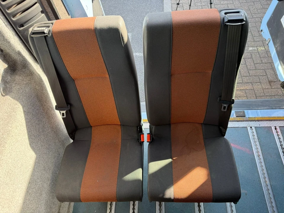 Minibus seats before cleaning – vehicle seat upholstery cleaning in Haverhill by Dons Cleaning Services (photo 1)